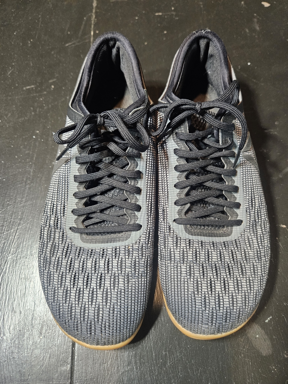 Reebok Men's Black Knit Athletic Shoes with Gum Outsole